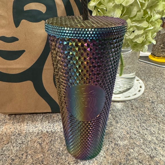 Starbucks Other - Starbucks Siren Rare 2023 Studded Metallic Oil Slick 24 oz retired Tumbler NEW!